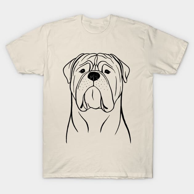 Bullmastiff (Beige and Black) T-Shirt by illucalliart